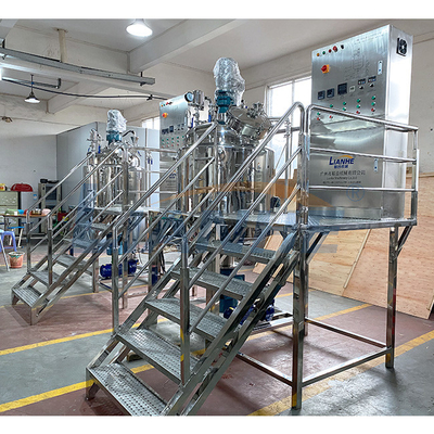 Big Capacity 6000L Facial Vacuum Emulsifier Mixer Skincare Reactor Tank With Heating