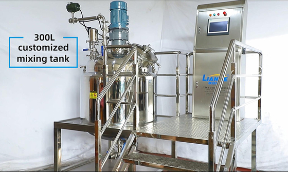 300L Vacuum Emulsifier Mixer Antigen Reagent Solution Making Machine Heating tank