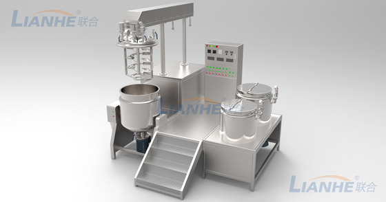300L Cosmetic Production Line Hydraulic Lifting Vacuum Emulsifying Mixer Cream Ointment Mixer