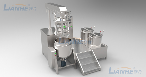 300L Cosmetic Production Line Hydraulic Lifting Vacuum Emulsifying Mixer Cream Ointment Mixer