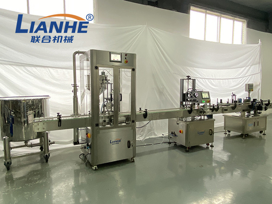 250ml Bottle Liquid Filling Machine Automatic Piston Filling Capping Labeling Line