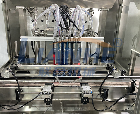 PLC 12 Nozzles Automatic Filling Machine Liquid Soap Shower Gel Lotion Capping Labeling Line