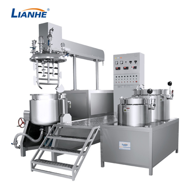 Double Shear Cream Vacuum Emulsifier Mixer Machine 120 Degree PLC Control