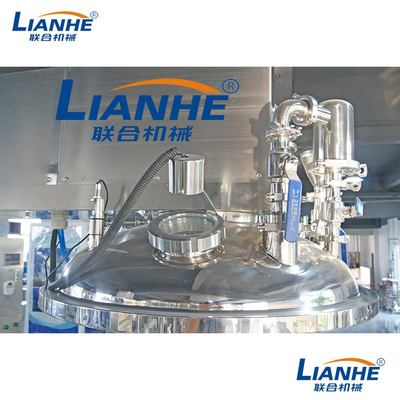 Double Shear Cream Vacuum Emulsifier Mixer Machine 120 Degree PLC Control