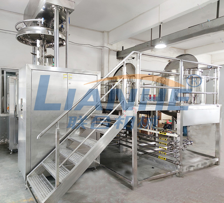 1 Ton Double Cylinder Vacuum Emulsifier Mixer Machine Hydraulic Lift