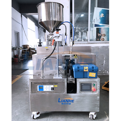 Anti Leaking Tube Filler And Sealer , PLC Cosmetic Tube Sealing Machine