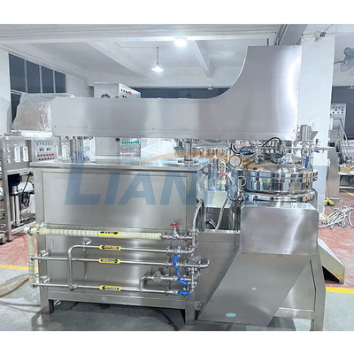 Cosmetic Cream High Shear Emulsifier Mixer 200L Steam Heating PLC Control
