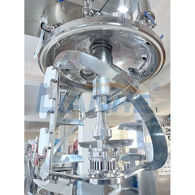 Cosmetic Cream High Shear Emulsifier Mixer 200L Steam Heating PLC Control
