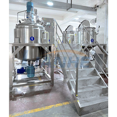 1000L Cosmetic Mixer Cream Shampoo Vacuum Emulsifier High Shear Body Lotion Mixing Tank