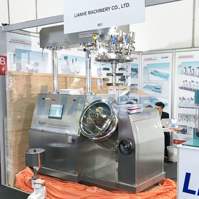100L Vacuum High Shear Emulsifier Mixer Hydraulic Lifting Type Rustproof